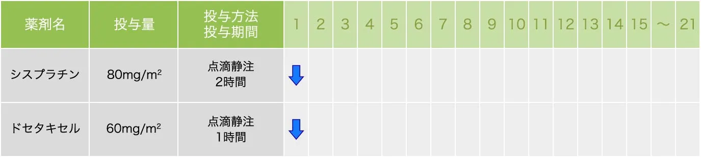 シスプラチン＋ドセタキセル療法