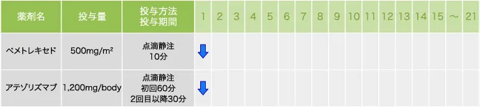 シスプラチン＋ペメトレキセド＋アテゾリズマブ療法