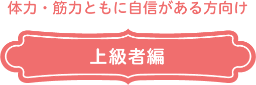 体力・筋力ともに自信がある方向け